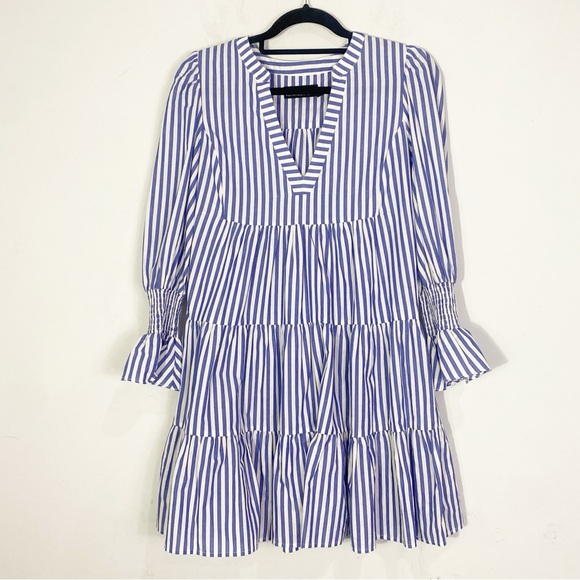 Tuckernuck Pomander Place Women's Blue and white Cotton Poplin Kenzo Dress - Picture 5 of 10
